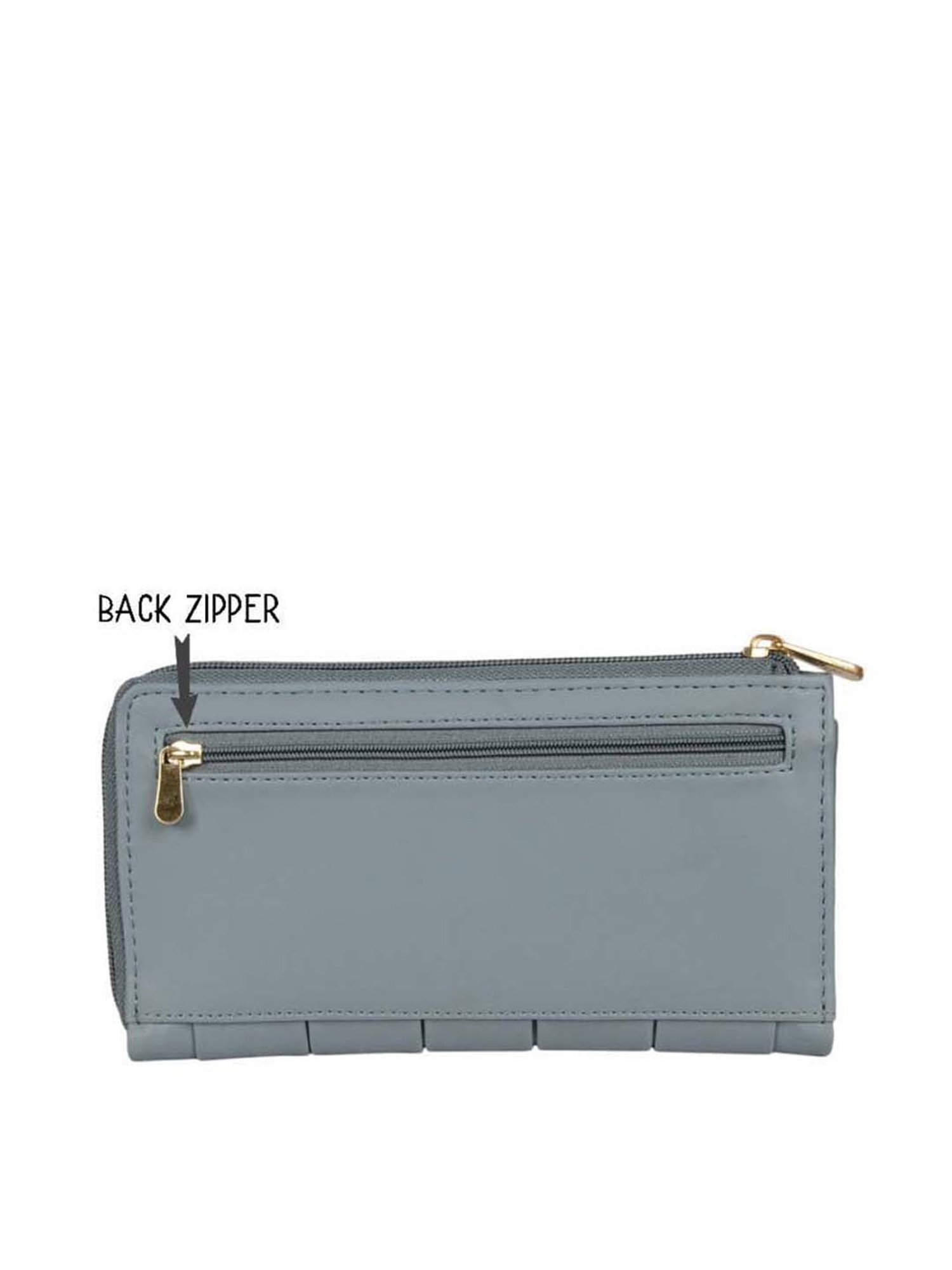 Baggit Blue Textured Zip Around Wallet for Women