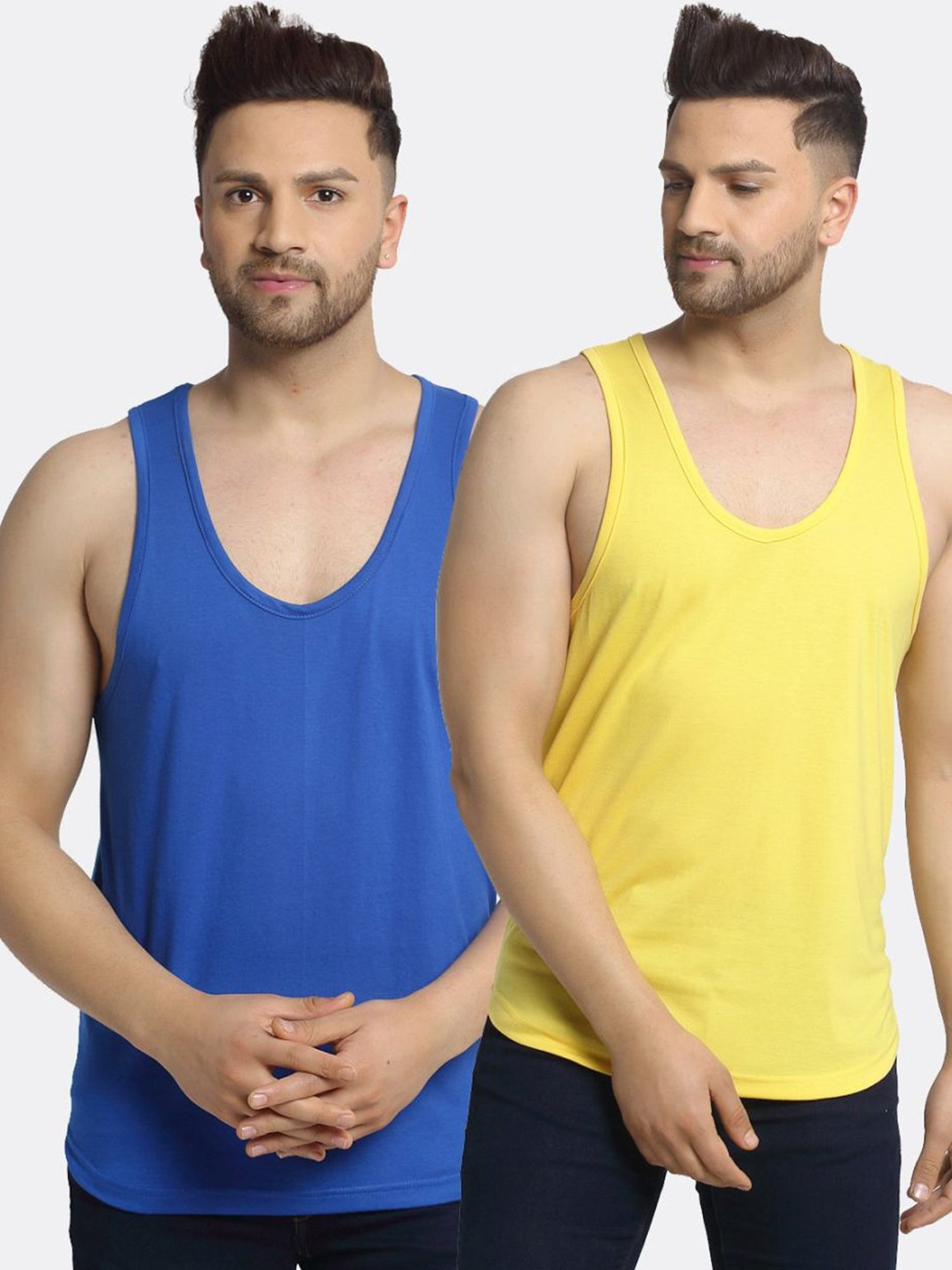 Cantabil Navy Blue Cotton Regular Fit Vest