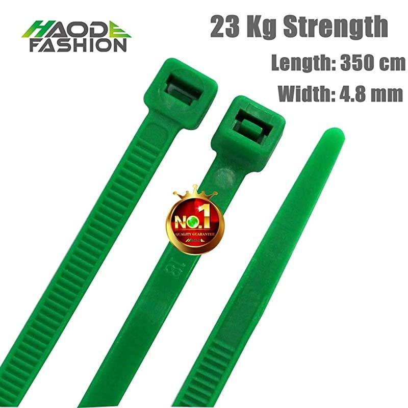14 Inch Tree Grass Green Color Cable Ties 100 Pack, Upgrade Industrial UV Resistant Durable Life Zip Ties, Heavy Duty Cable Management for Large Objects Gardening Fence (14 inch, 50LB, Green)