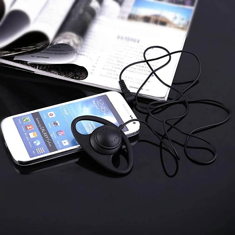 1 Pin 35mm Listen Only Earpiece Soft Rubber D Shape Earhook Earpiece for Two Way Radios Speaker Mics 1 Pack