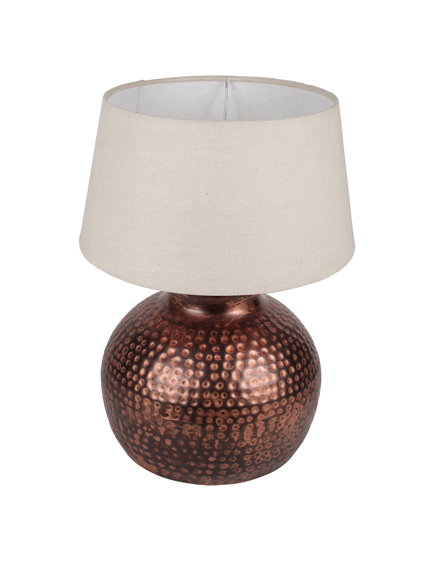 Homesake Beige Hammered Oil-Rubbed Bronze Metal Table Lamp
