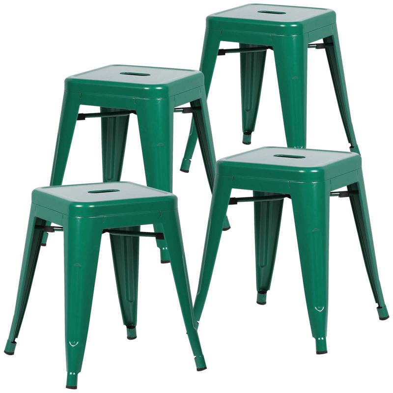 Set of 4 18" Franco Industrial Stool Dark Green - Edgemod