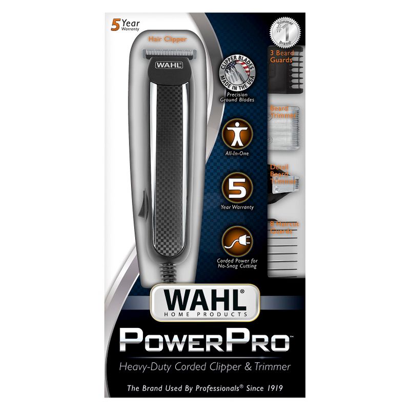 Wahl Power Pro Corded Men's Multi Purpose Trimmer with 3 Replaceable Trimmer Heads - 9686