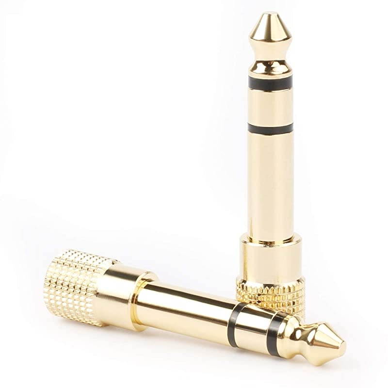 635mm 14 inch to 35mm 18 inch Stereo Audio Adapter Male to Female Gold Plated2Pack