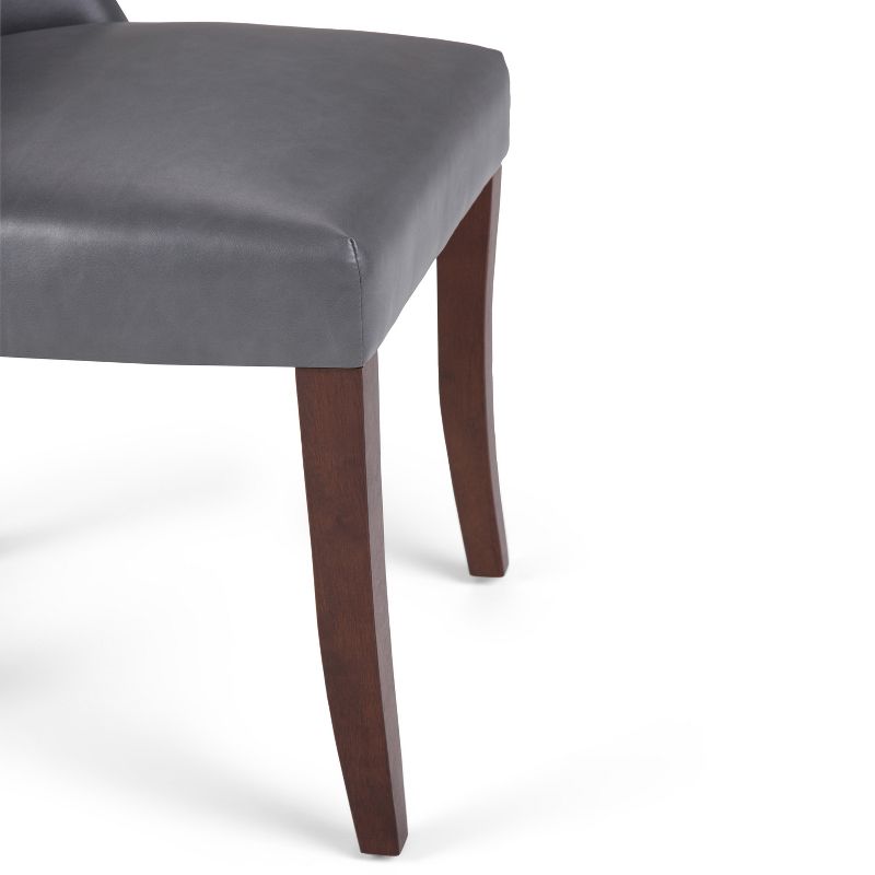 Set of 2 Haley Deluxe Dining Chair Stone Gray Faux Leather - WyndenHall