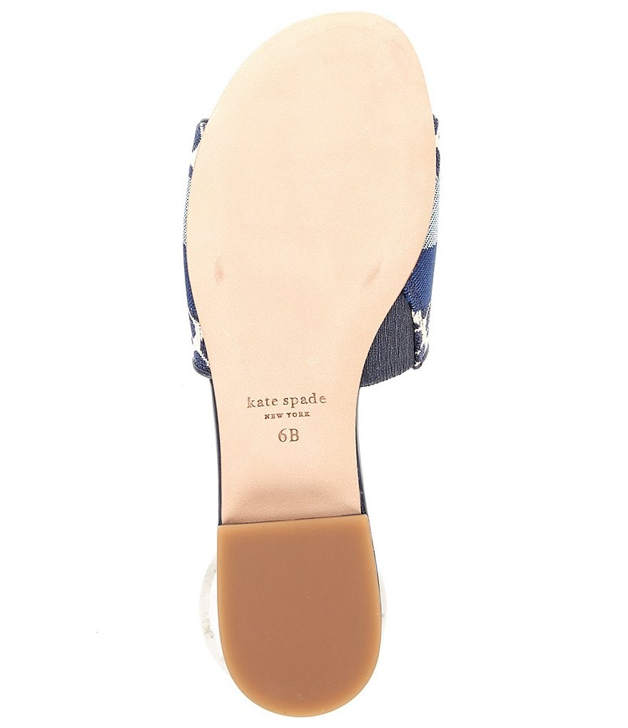kate spade new york Boardwalk Logo Jacquard Colorblock Stripe Slides