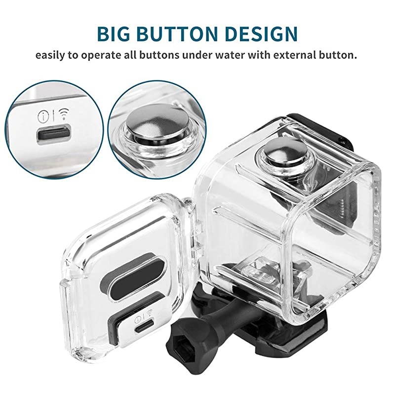 60m Dive Protective Housing Case for GoPro Hero 5 Session Hero 4 Session Hero Session, High Transmission Waterproof Housing Case