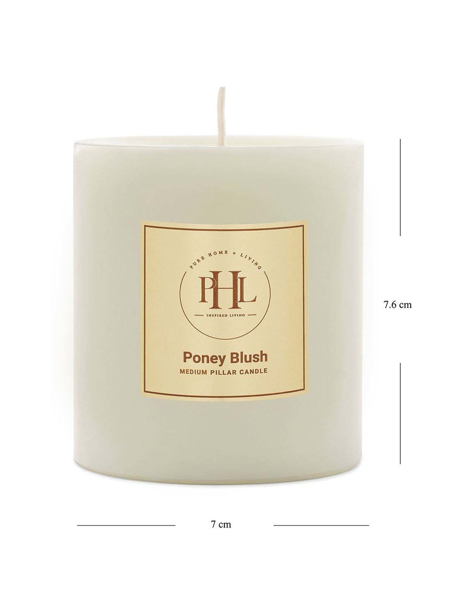 Pure Home and Living White Peony Blush Medium Pillar Candle