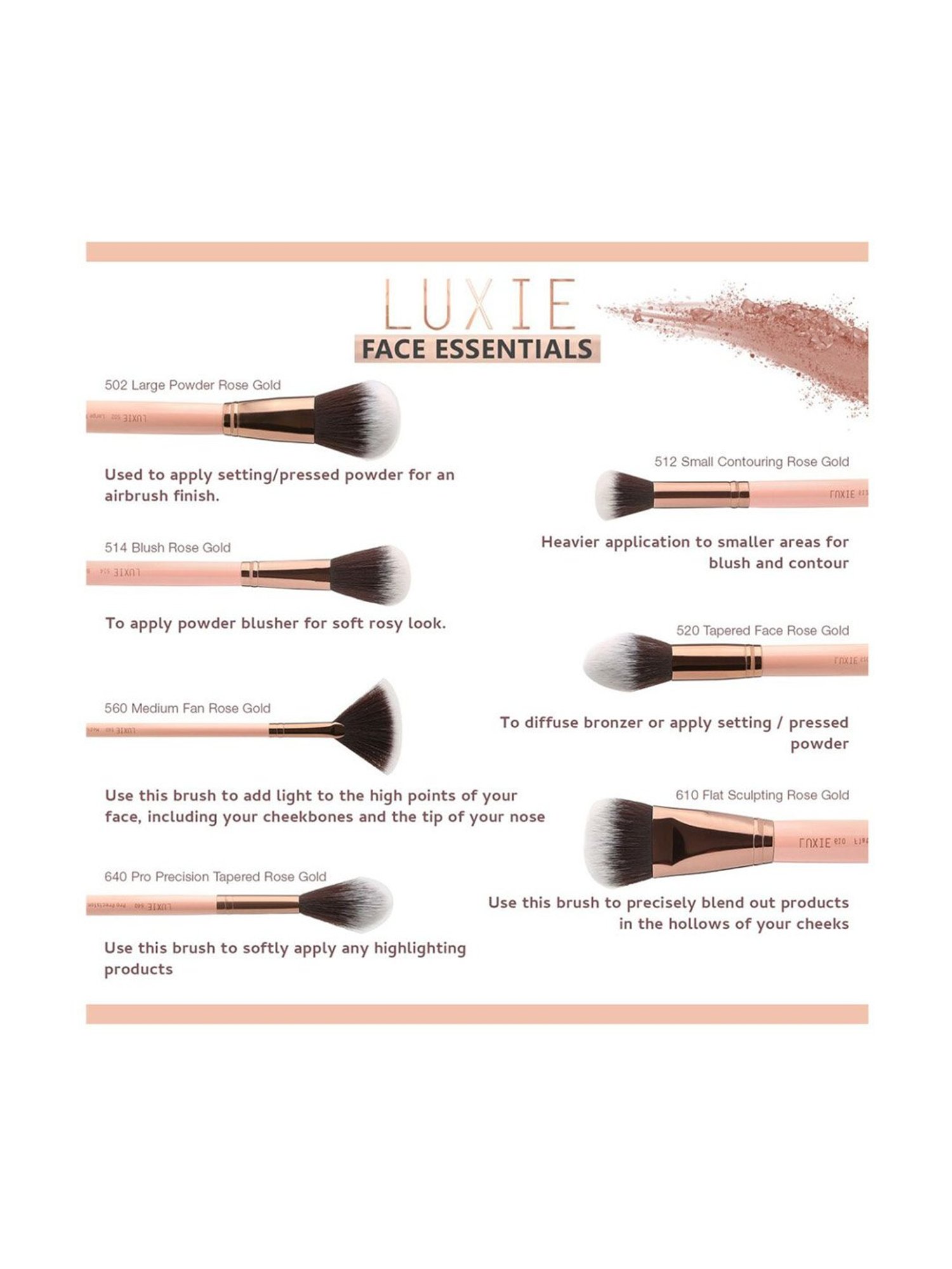 Luxie Rose Gold 610 Flat Sculpting Brush
