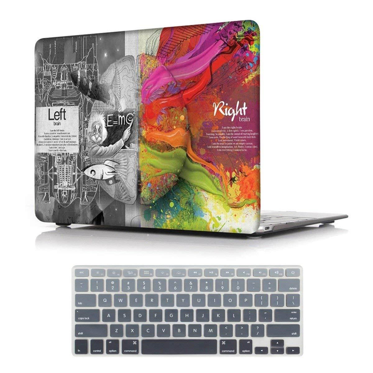 Two L Creative Print Hard Case Cover for MacBook Pro 15-15.4 inch Retina Model A1398 with Gradient Grey Keyboard Cover (Creative Brain)