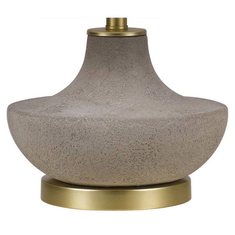 19.5" 3-way Almelo Ceramic Table Lamp with Taper Drum Hardback Shade Gravel - Cal Lighting