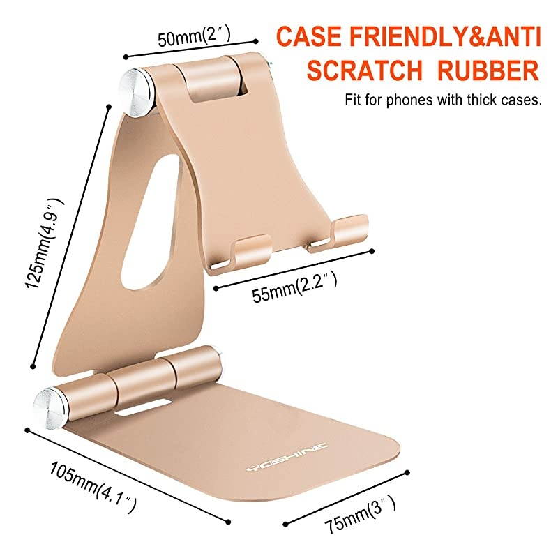 Adjustable Tablet Stand Holders,  Cell Phone Stands, Phone Desk Holder, iPhone Stand, iPad Stand, Aluminum Stands Cradle Dock for Switch, Fit All Smartphones and Tablets - Black