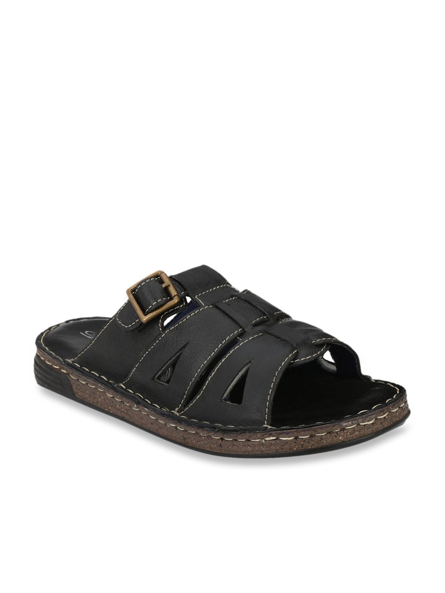 Delize Men's Black Casual Sandals