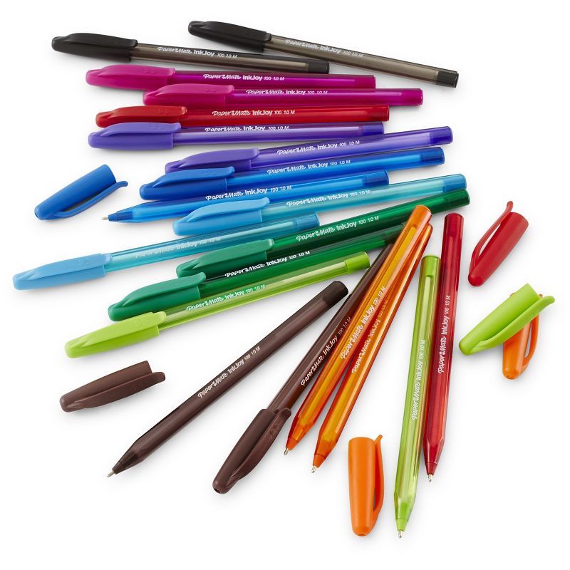 18pk Ballpoint Pens Capped InkJoy 100ST 1.0mm Multicolored - PaperMate