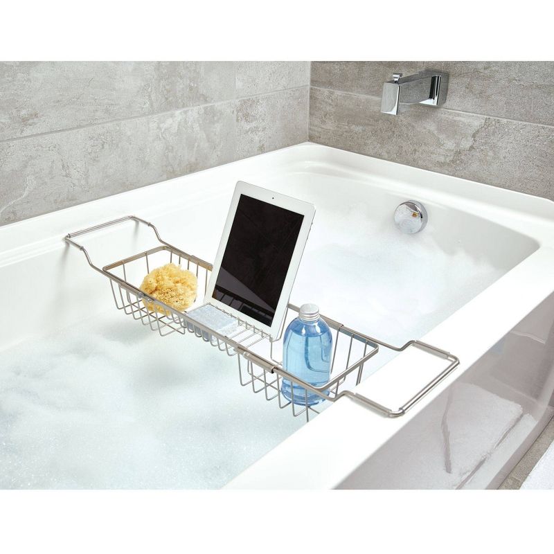Everett Adjustable Over the Bathtub Caddy Silver - iDESIGN