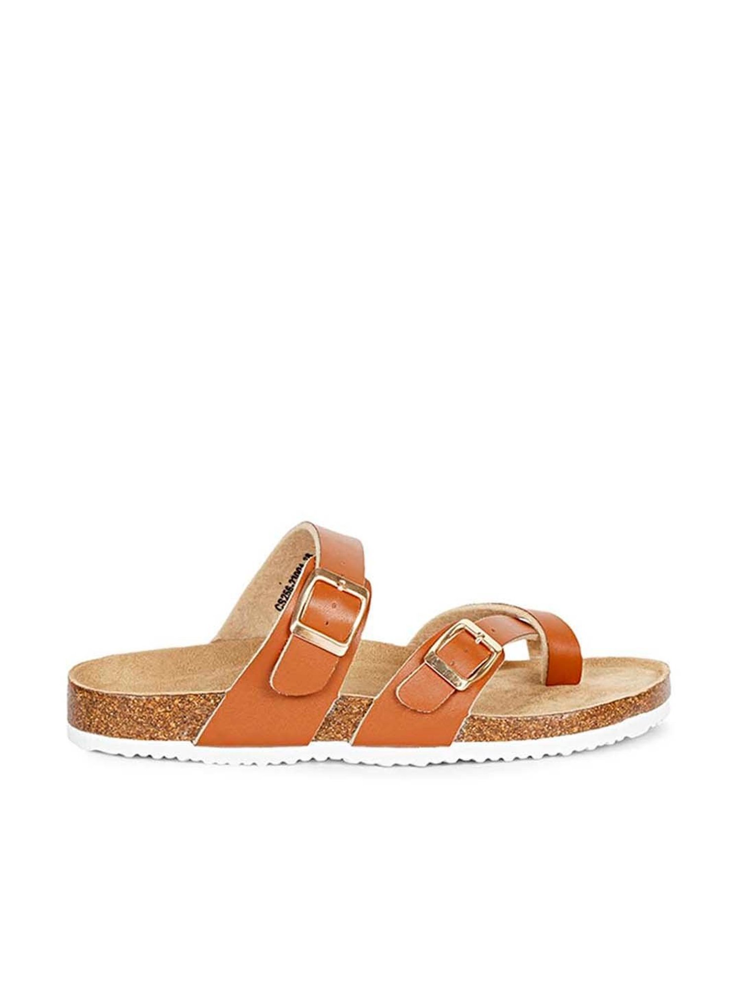 Mozafia Women's Tan Toe Ring Sandals