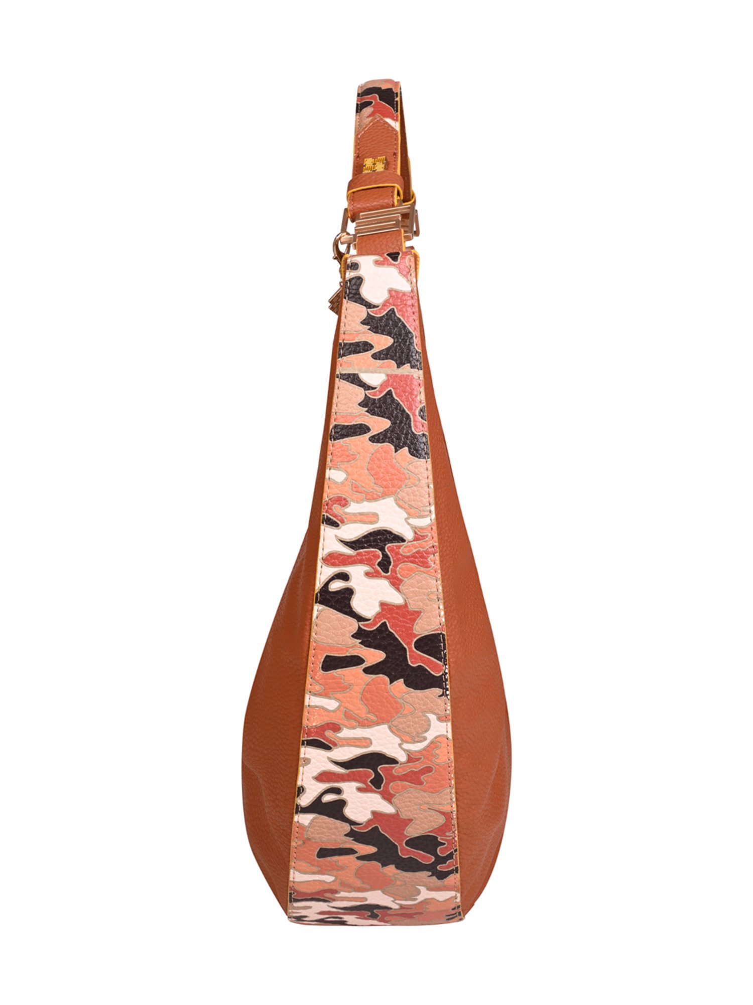Eume Cinnamon Tangerine Camo Vegan Leather Hobo Shoulder Bag