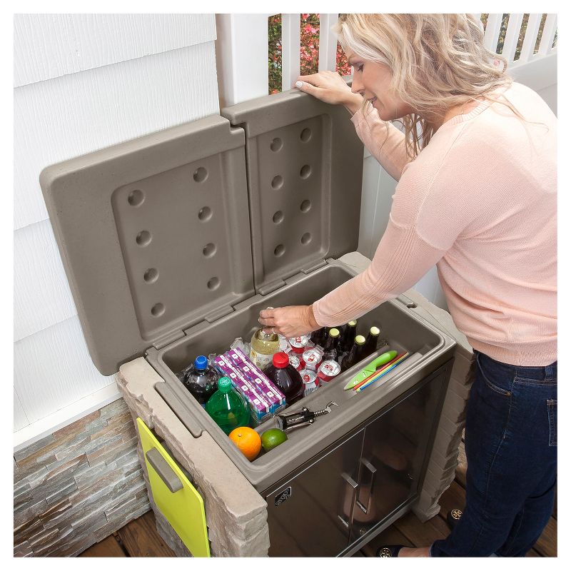 Stonefront Patio Collection Cooler & Storage - Step2