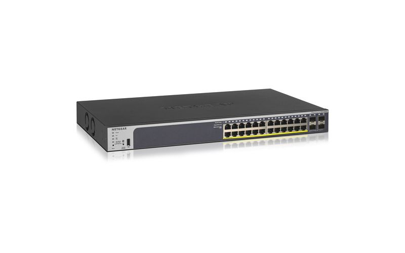 Netgear ProSafe GS728TP Ethernet Switch - 24 Ports - Manageable - 2 Layer Supported - Modular - Twisted Pair, Optical Fiber - Rack-mountable