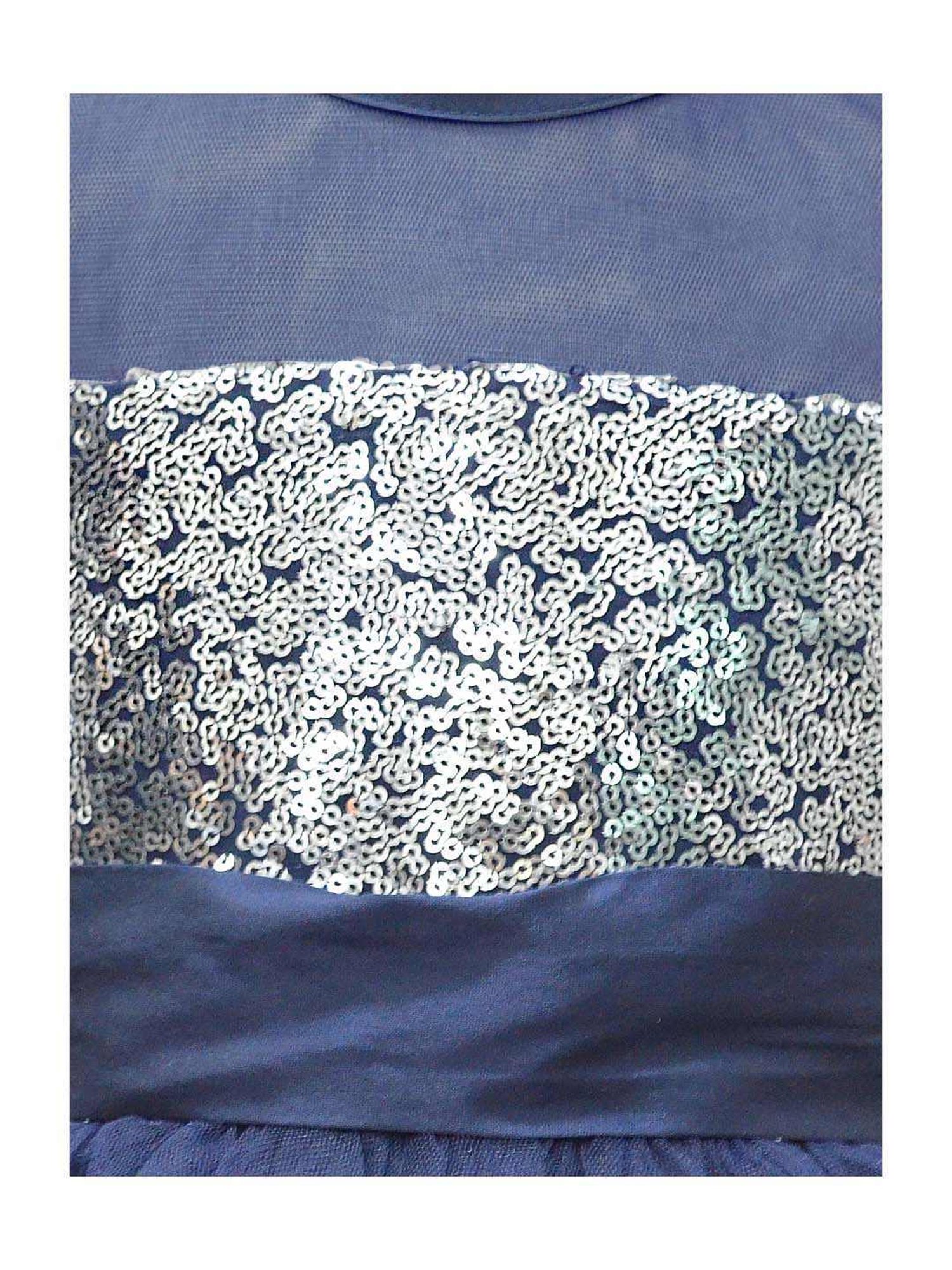 A.T.U.N. Kids Navy & Silver Embellished Gown