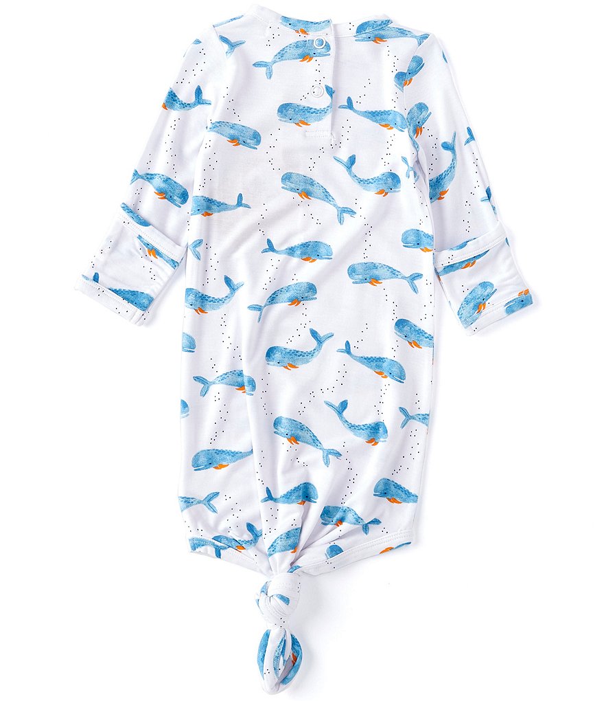 Angel Dear Baby Newborn-3 Months Long-Sleeve Cutey Whale Knotted Gown