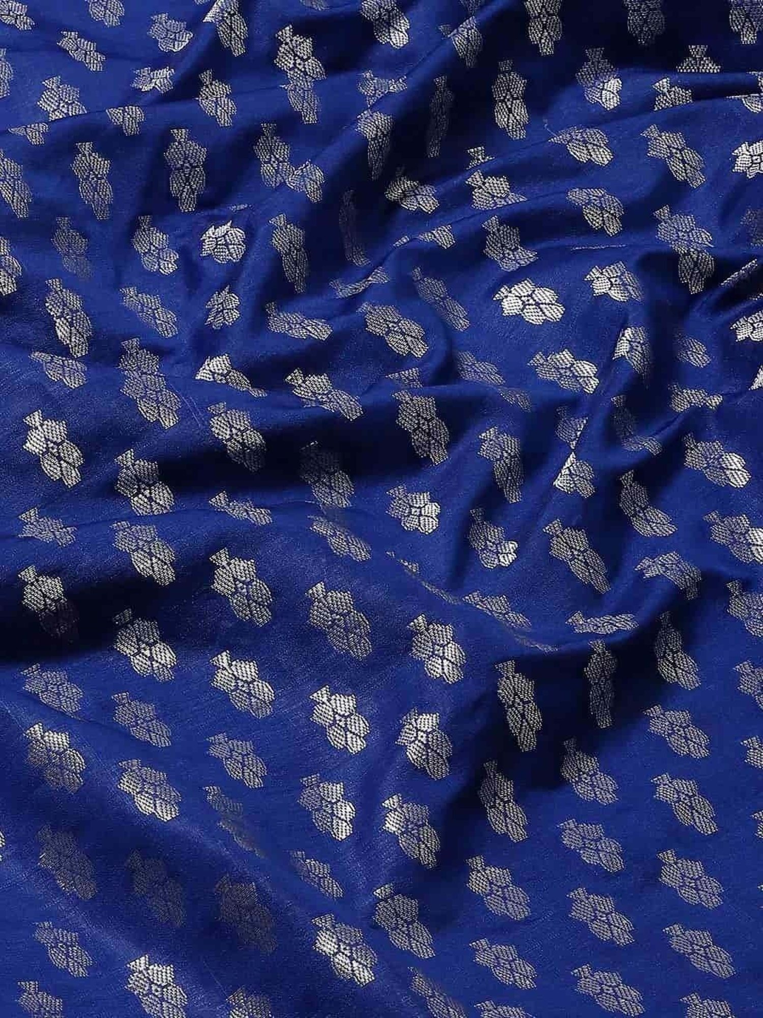 Silk Land Navy & Pink Woven Saree With Unstitched Blouse