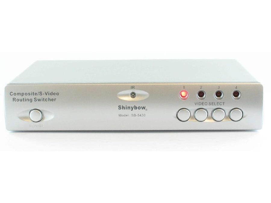Shinybow - SB-5430 - Shinybow 4x2 Composite/S-Video/Audio Routing Switcher Selector (IR) - 4 x 2Composite Video In -