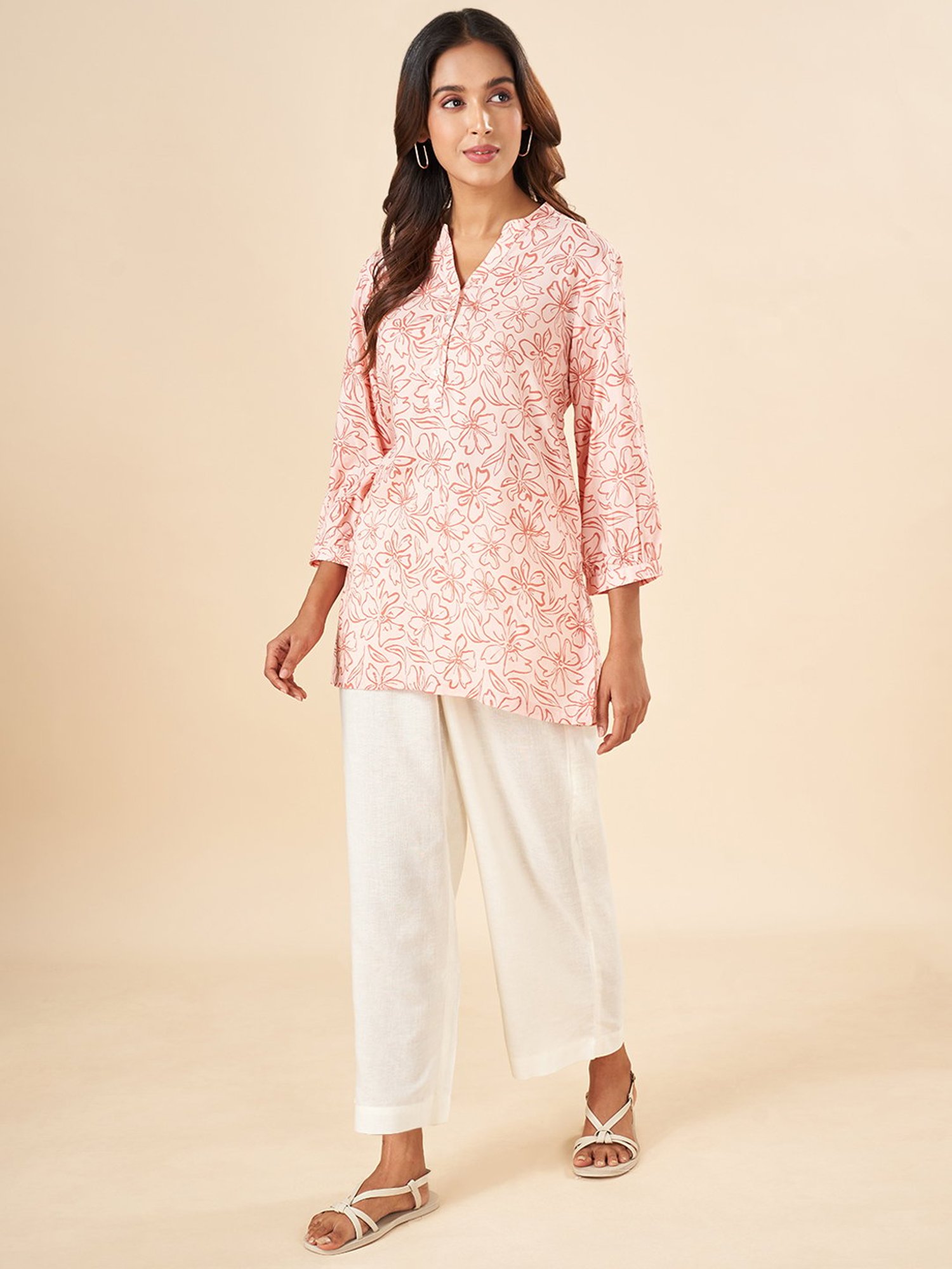 Akkriti by Pantaloons Peach Printed Tunic