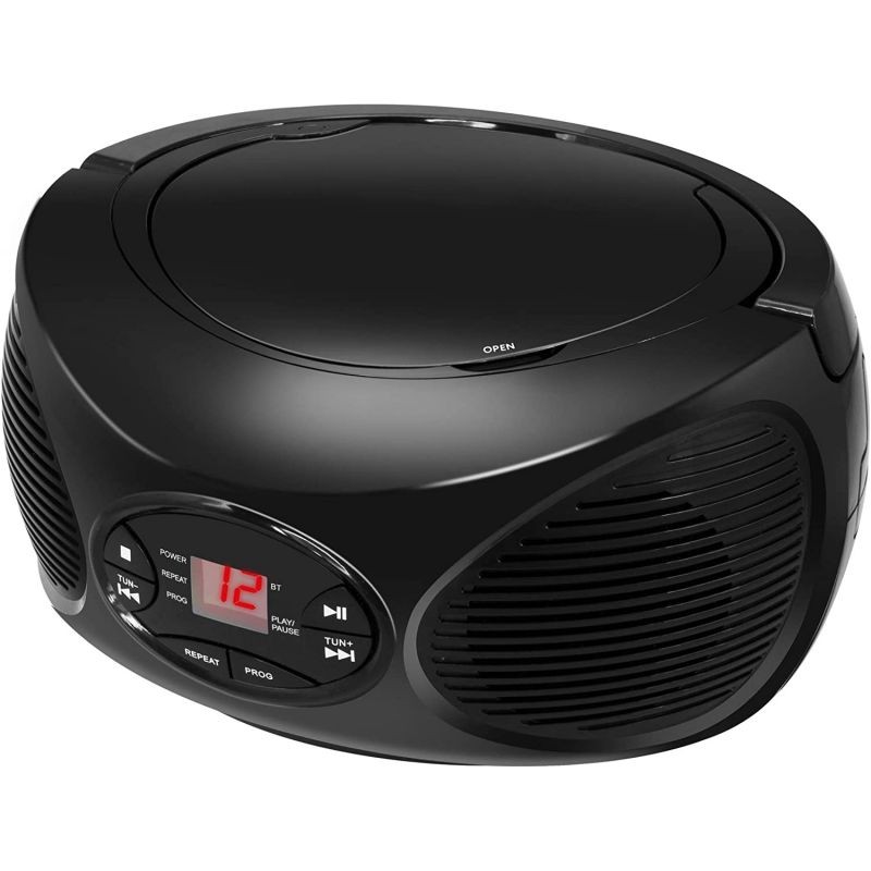GPX Portable Bluetooth FM Radio Boombox and CD Player, Black (BCB119B)