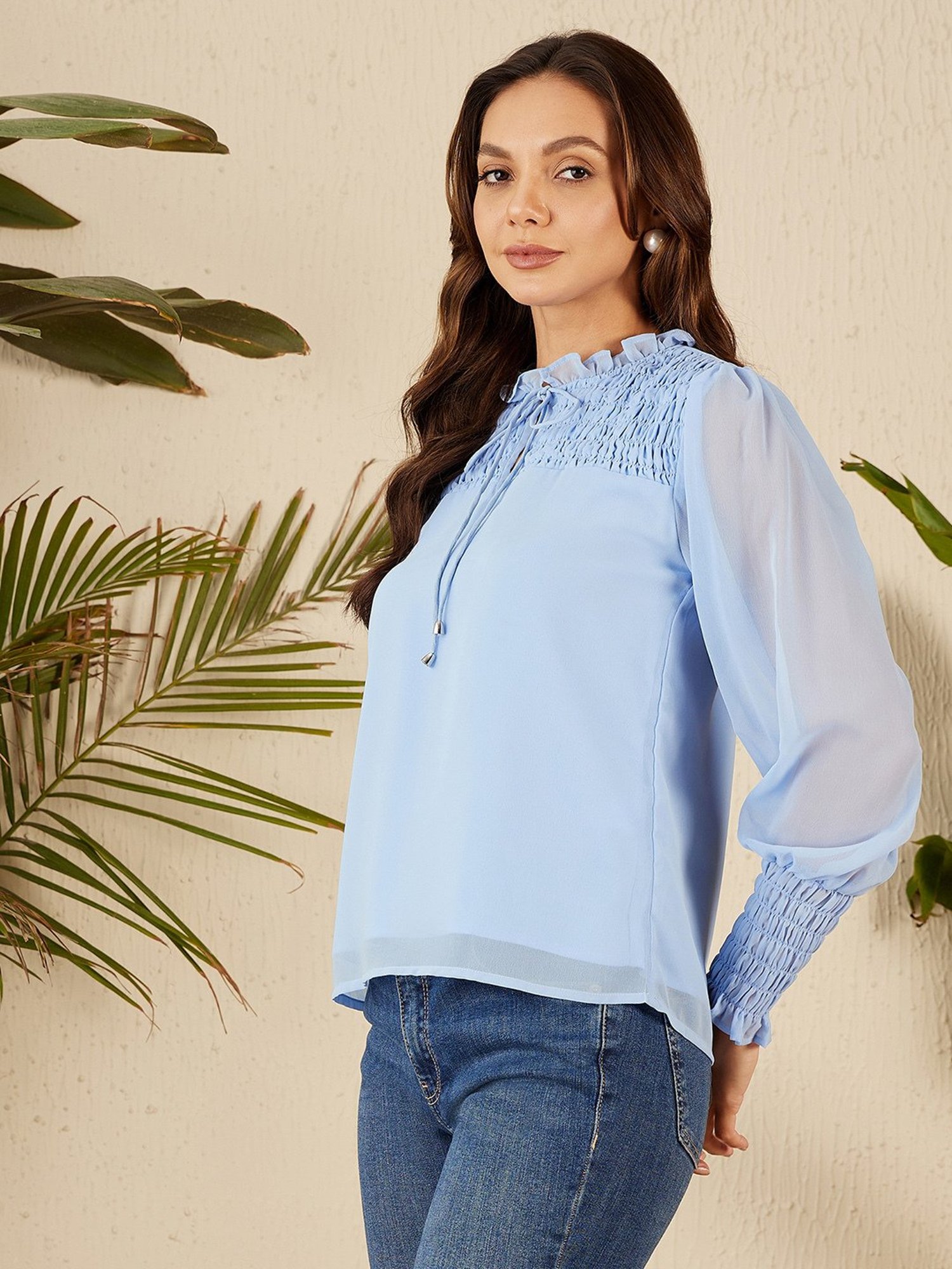 Rare Sky Blue Regular Fit Top