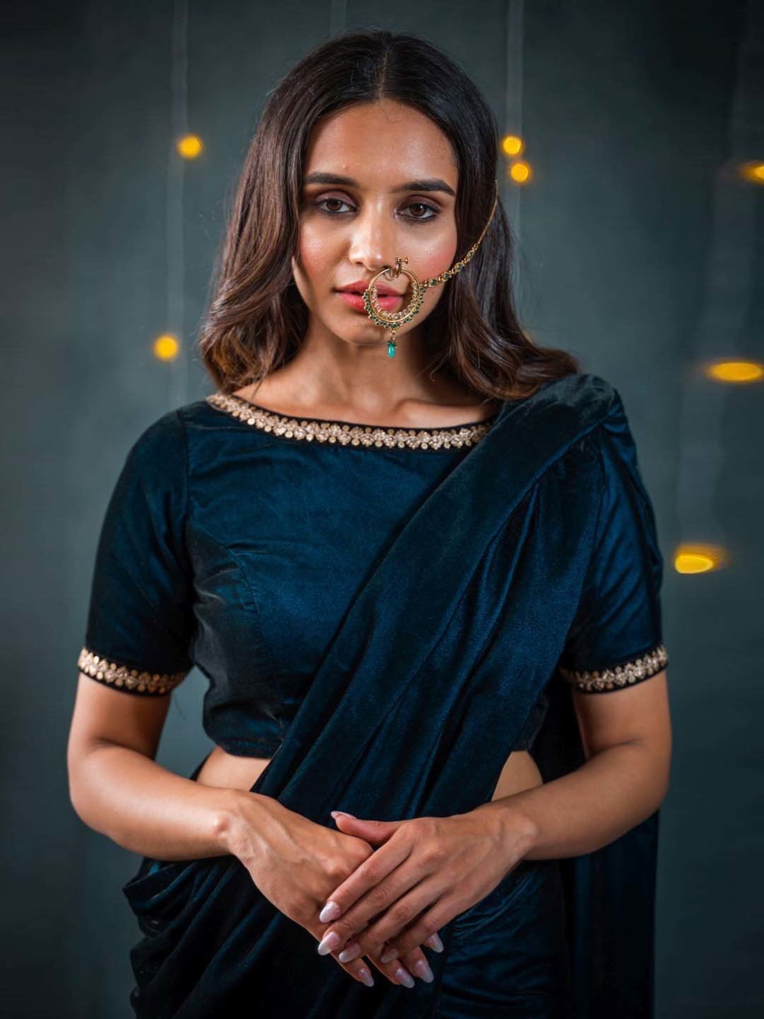 Swtantra Blue Plain Readymade Blouse