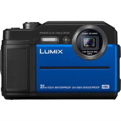 Panasonic Lumix Waterproof Digital Camera (Blue)- Bundle with 2x 32 GB Memory cards + Floating Wrist Strap + LCD Screen Protectors and MORE