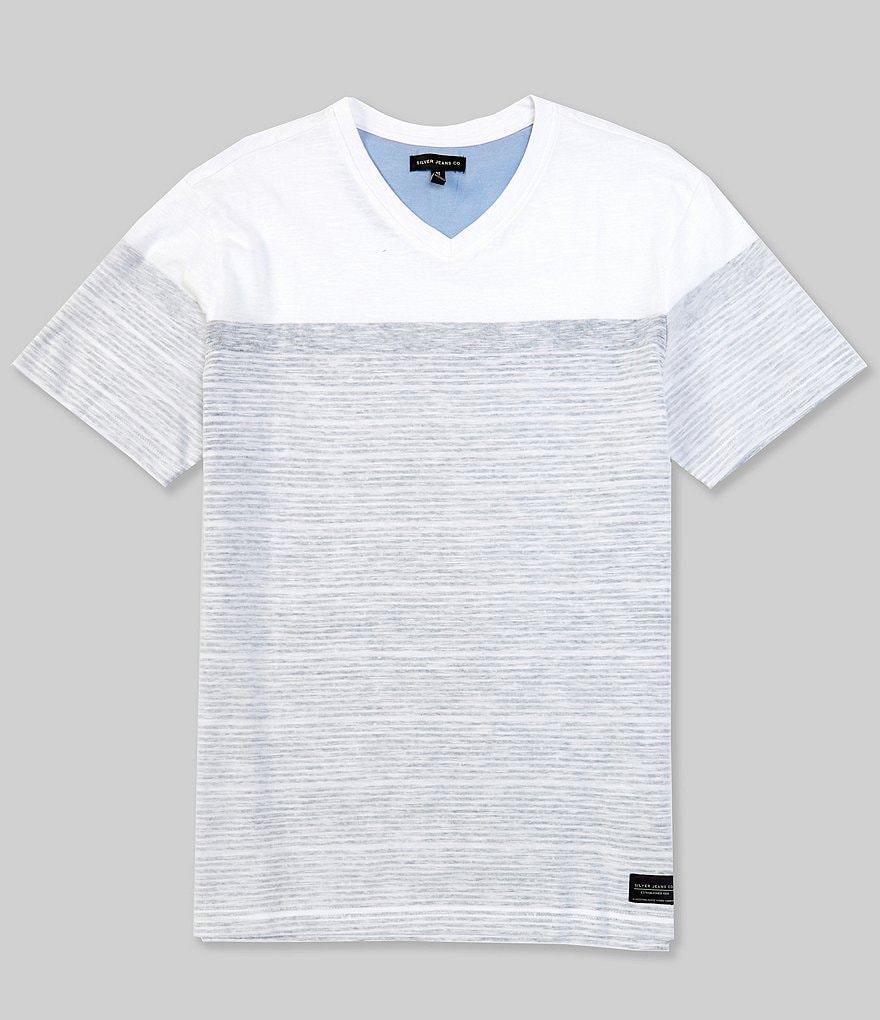 Silver Jeans Co. Short-Sleeve Striped Print T-Shirt