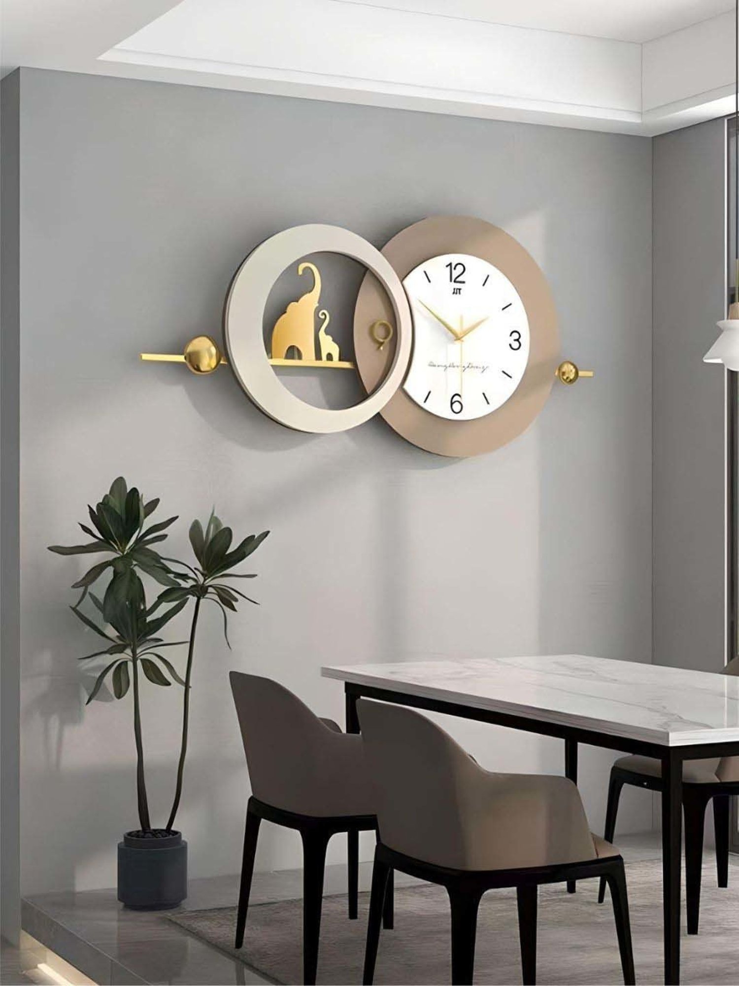 The Art House Brown & Gold Metal Clock