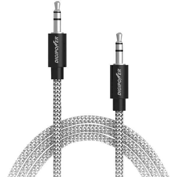 DIGIPOWER SP-AFX Tangle-Free Braided Auxiliary Cable, 3ft
