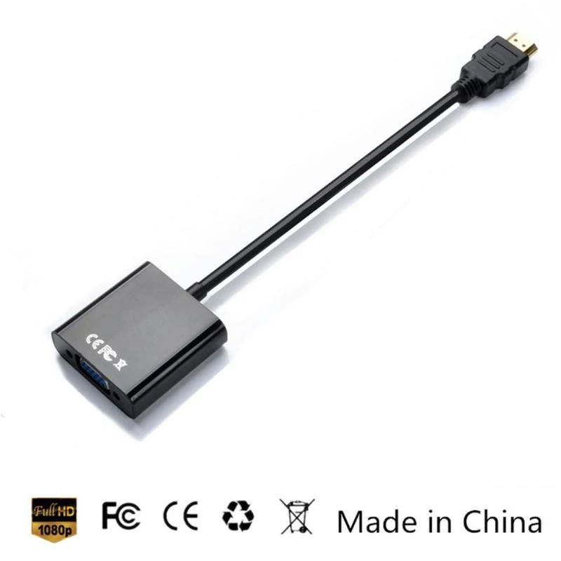 HDMI to VGA Adapter Male To Famale Converter Adapter 1080P Digital to 3.5mm Audio Cable For PC Laptop Tablet