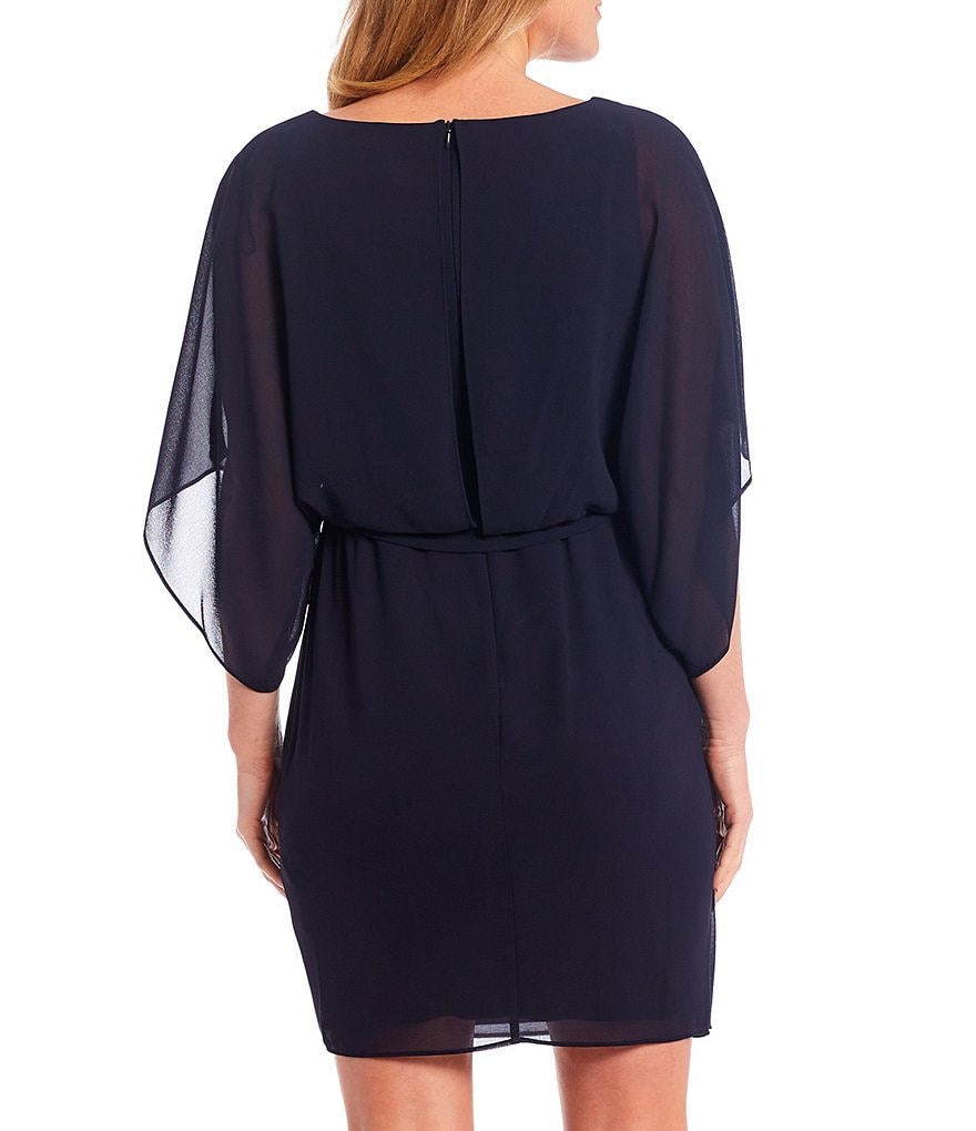 Jessica Howard Dolman Sleeve Drape Front Blouson Dress