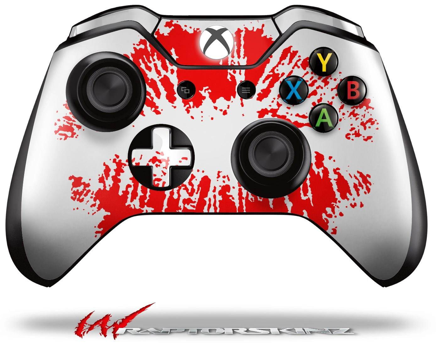 Big Kiss Lips Red on White - Decal Style Skin fits Microsoft XBOX One Wireless Controller - CONTROLLER NOT INCLUDED
