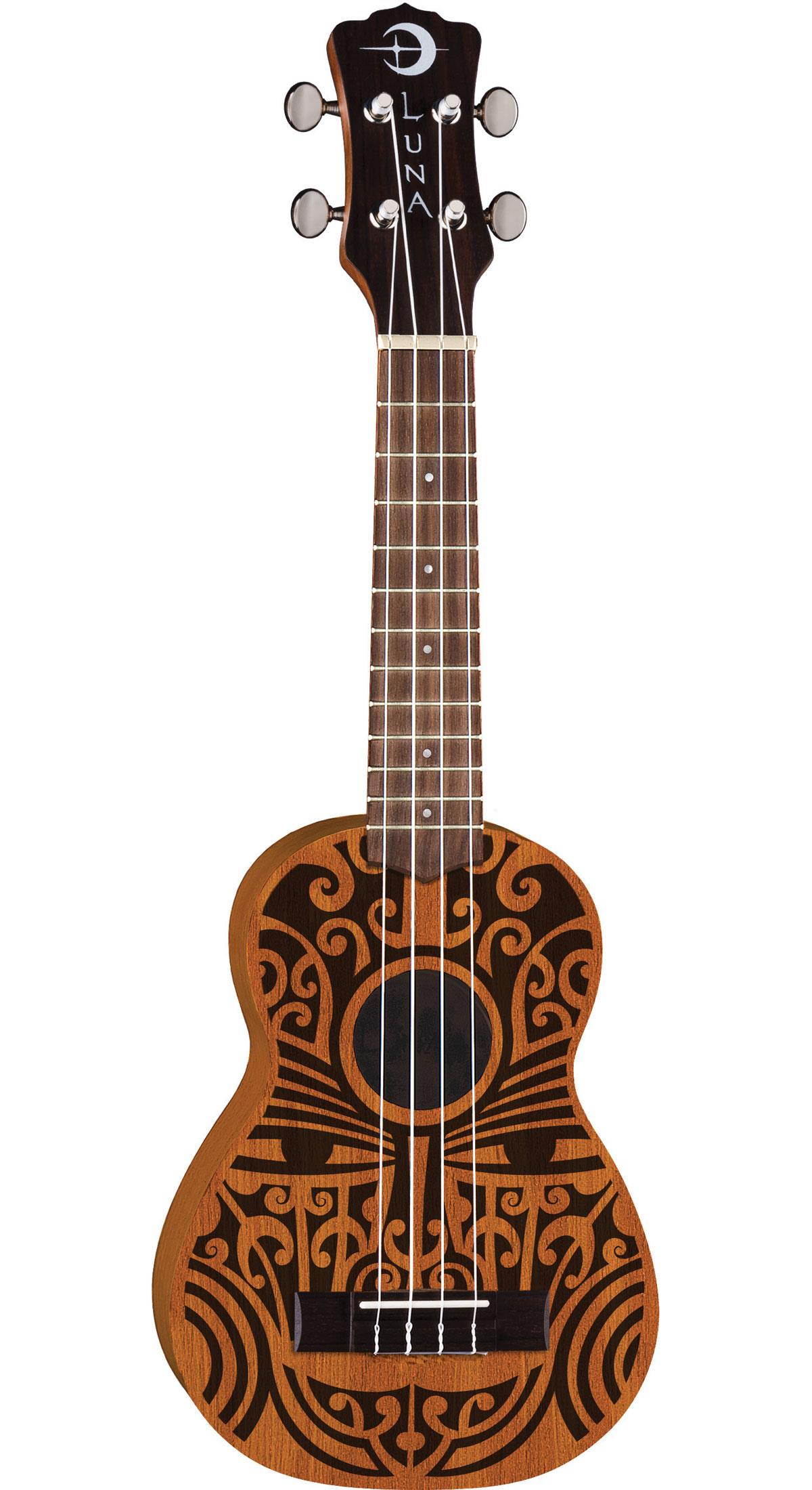 Luna Guitars Uke Tribal Mahogany Soprano Ukulele