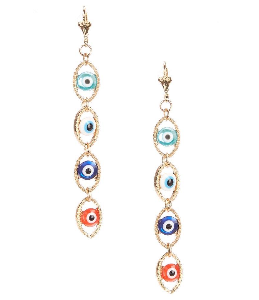 Natasha Accessories Evil Eye Earrings