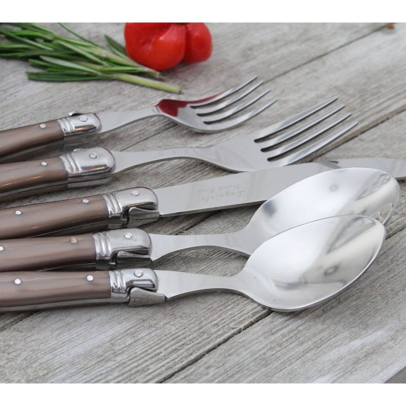 French Home Laguoile 20pc Stainless Steel Silverware Set Bronze
