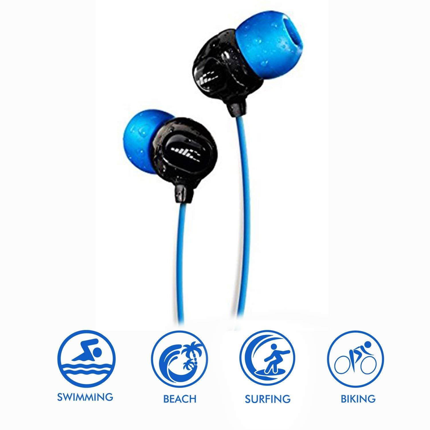 Waterproof Headphones for Swimming - Surge S+ (Short Cord). Best Waterproof Headphones for Swimming Laps