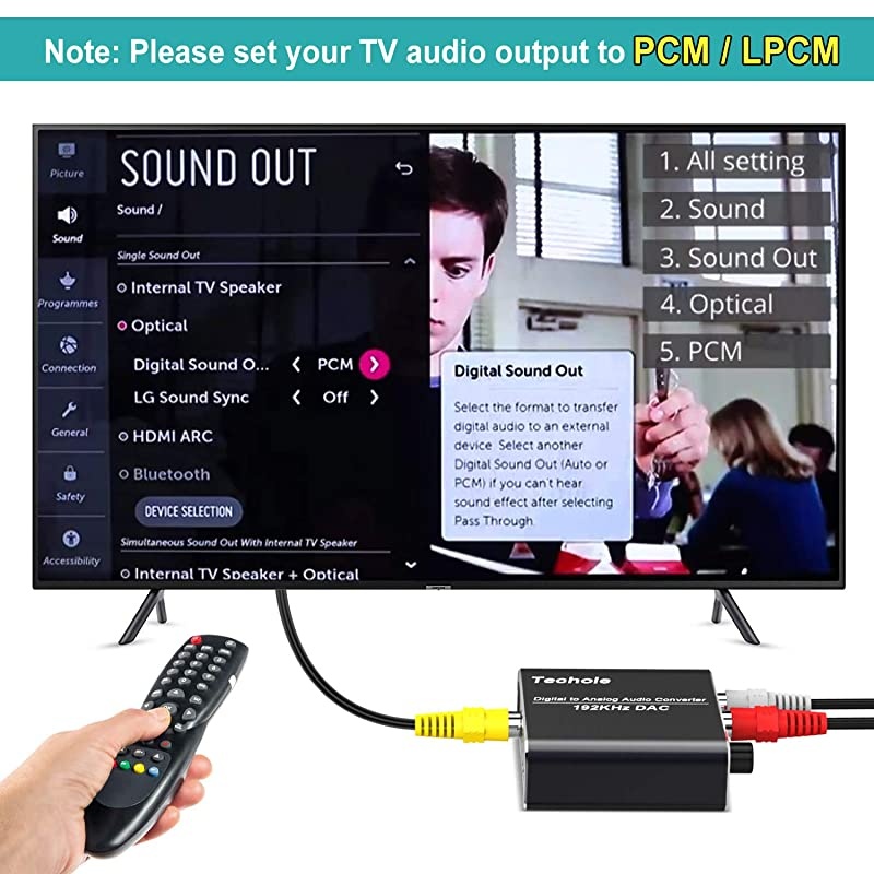 Digital to Analog Audio Converter-Upgrade Volume Adjustable  Aluminum Optical to RCA with Optical &Coaxial Cable. Digital SPDIF TOSLINK to Stereo L/R &3.5mm Jack DAC Converter for PS4 Xbox DVD
