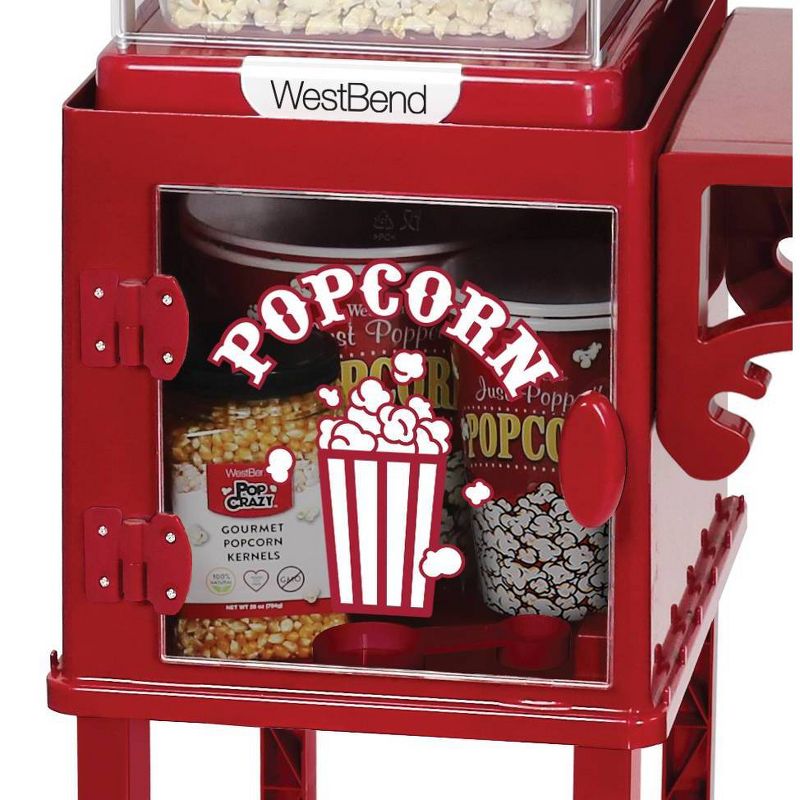 West Bend Electric Popcorn Machine with Cart - PCM20RD13