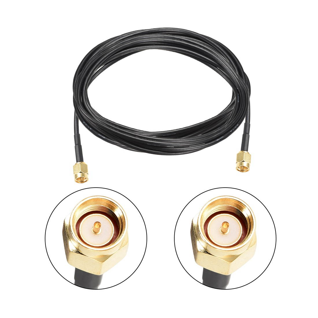 RG174 SMA Male to SMA Male RF Coaxial Adapter Connector Copper Cable Extension 216.5 Inch