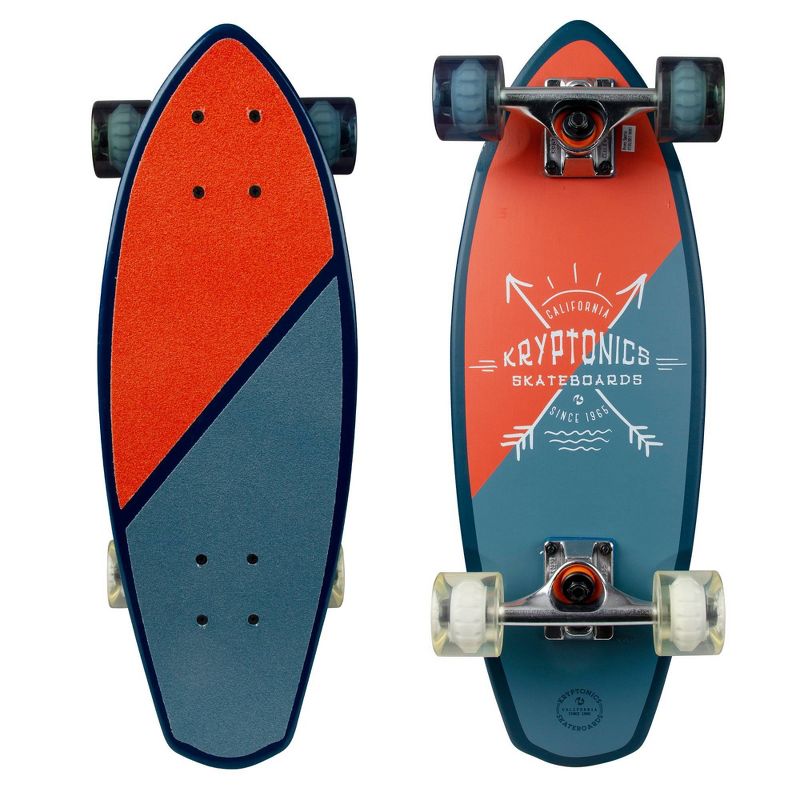 Kryptonics 23" Mini Fat Arrowheads Cruiser Skateboard - Orange