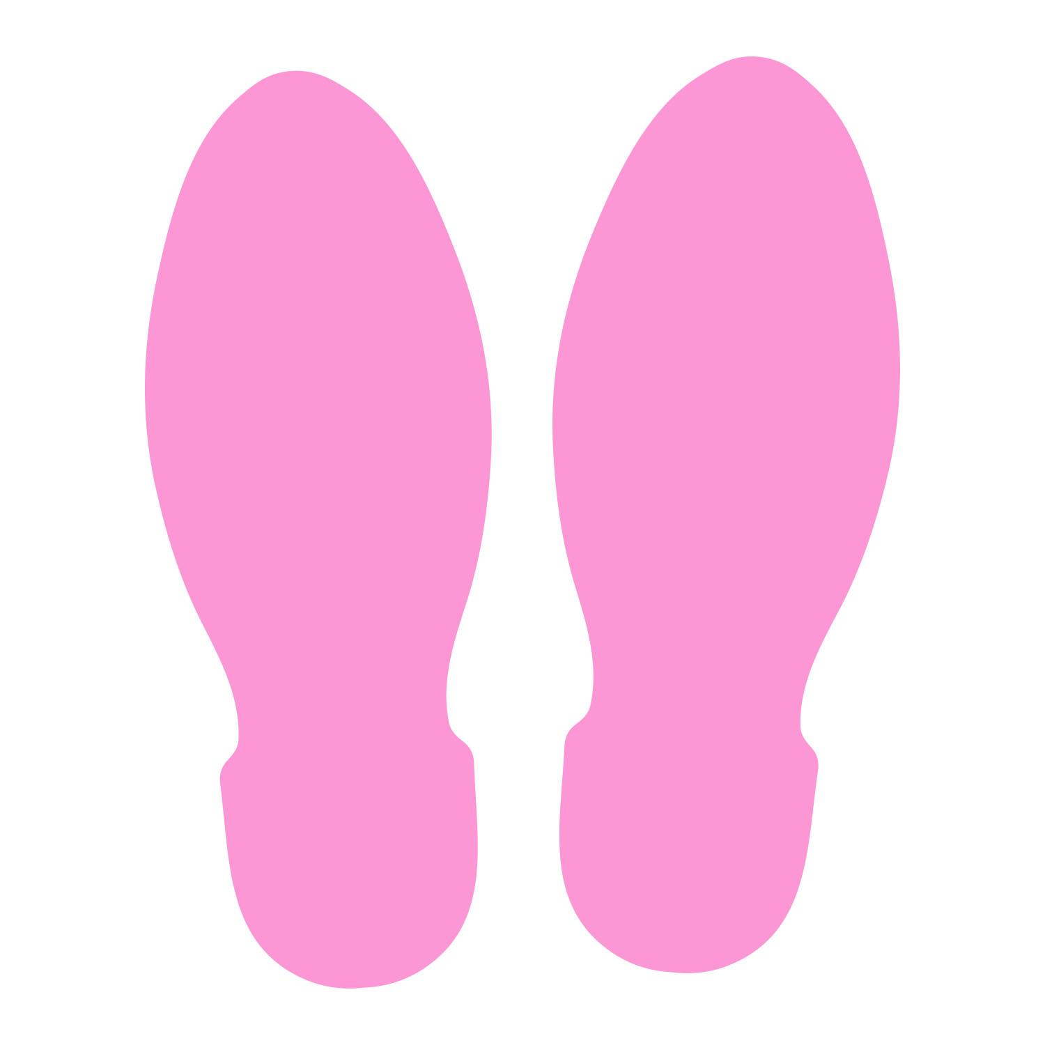 LiteMark 9 Inch Pink Unifoot Footprint Decals - Pack of 12