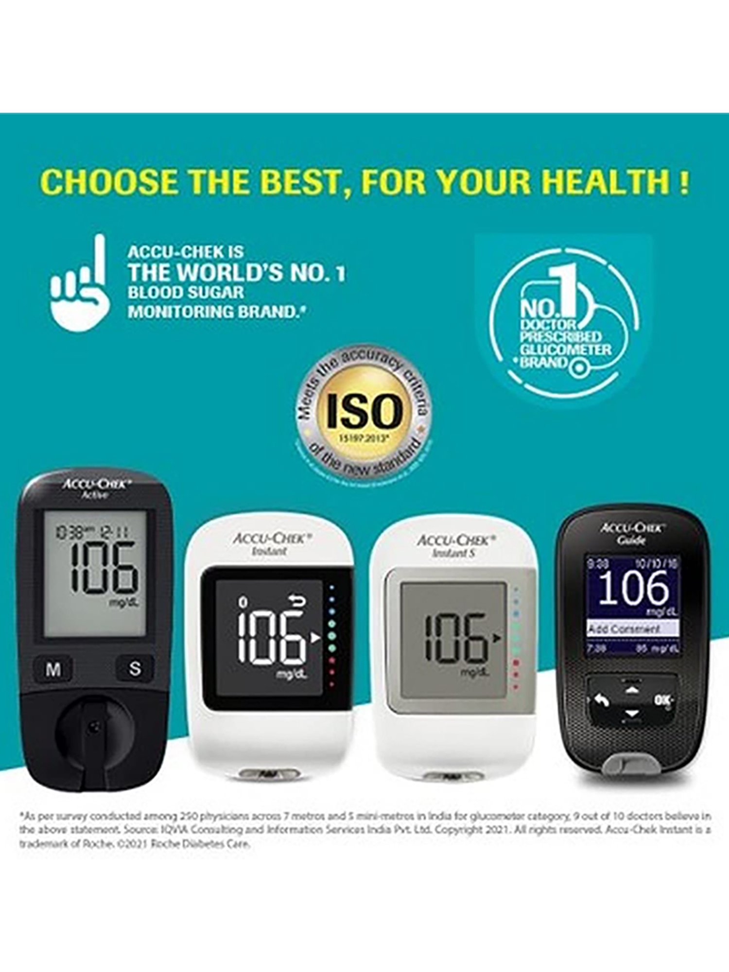 Accu Chek Active Blood Glucose Meter Kit with 10 Strips (Black)