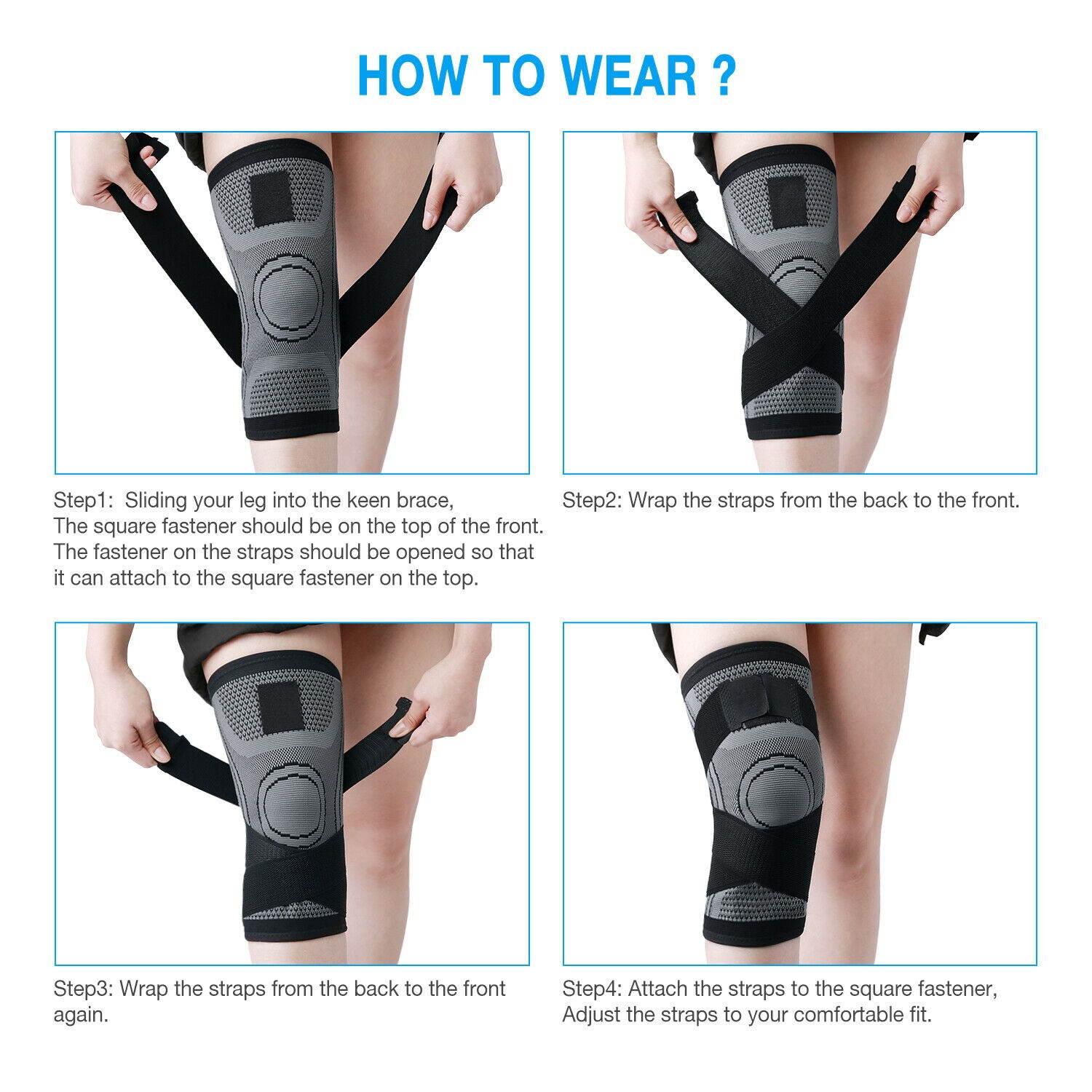 Copper Compression Knee Sleeve Brace Patella Support Fit Sports Gym Joint Pain