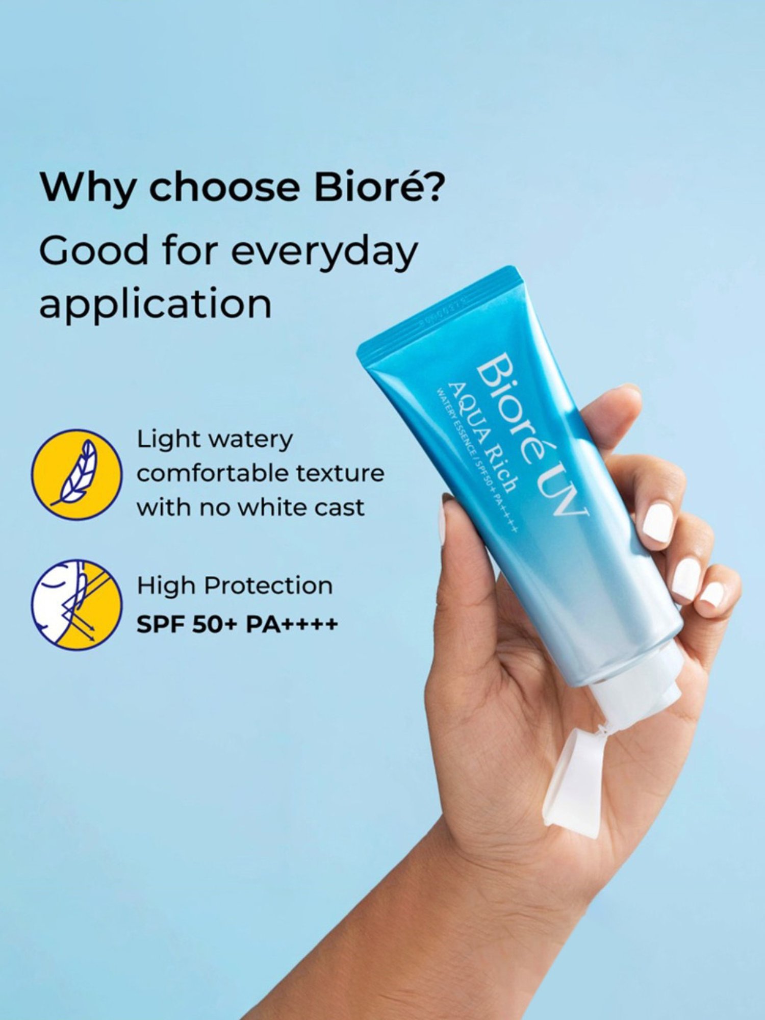 Biore UV Aqua Rich Watery Essence Sunscreen SPF 50+ Pa++++ and Makeup Remover Cleansing Oil Combo